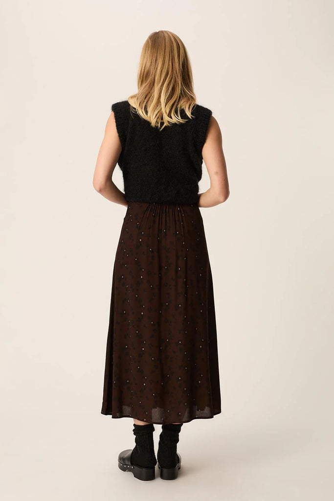 Gonna Des Petits Hauts cioccolato fiori neri e burro