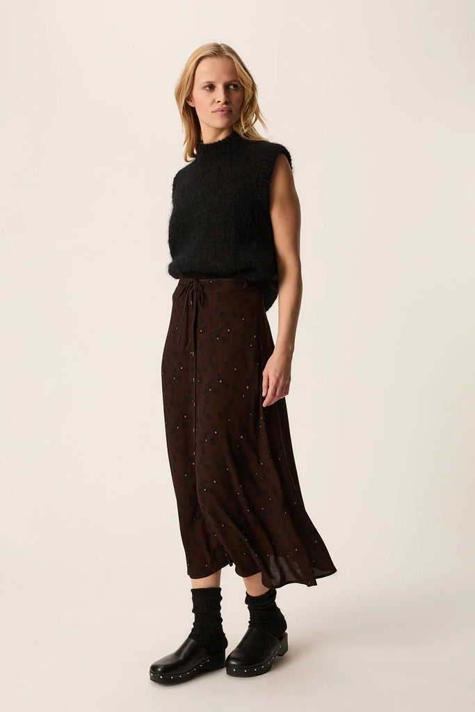 Gonna Des Petits Hauts cioccolato fiori neri e burro