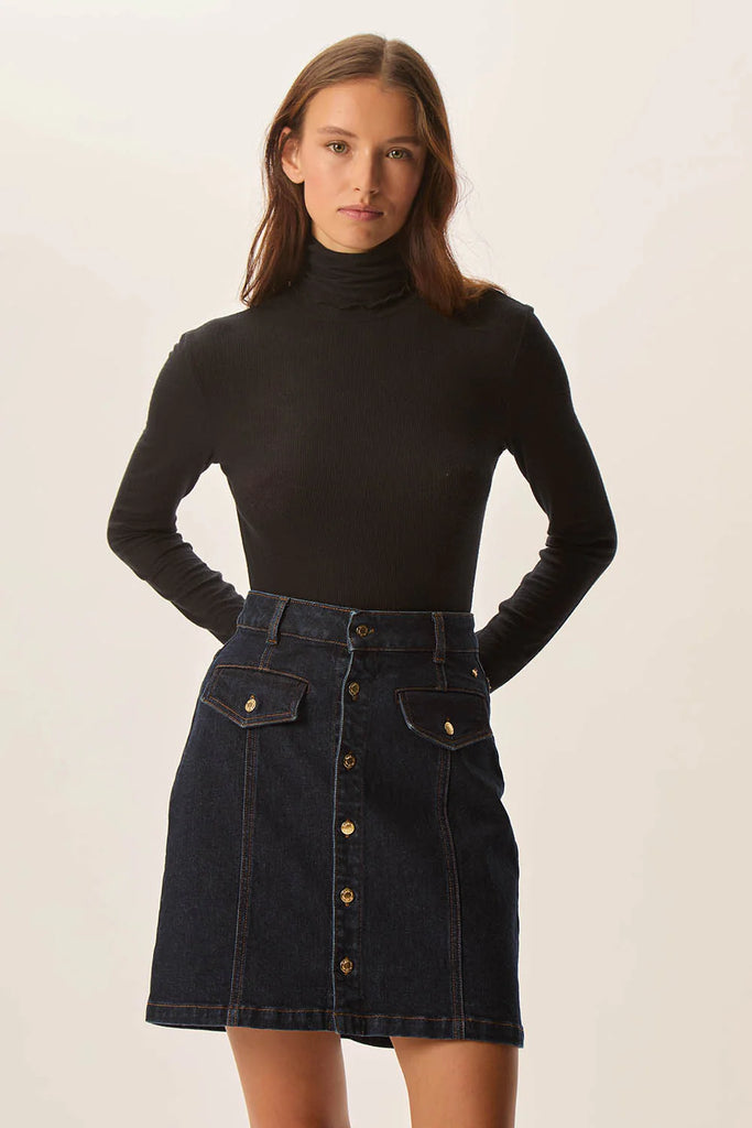 Gonna Des Petits Hauts mini in denim