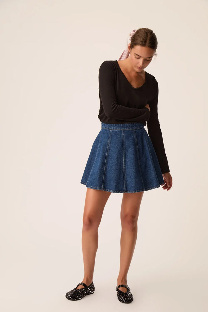 Gonna Des Petits Hauts pannelli denim