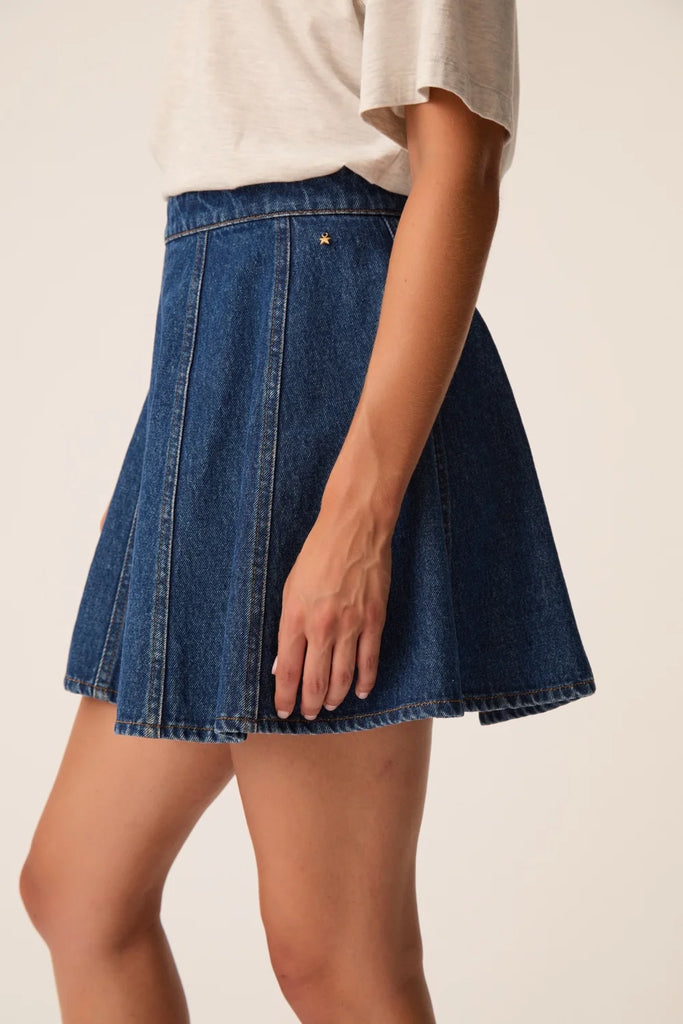Gonna Des Petits Hauts pannelli denim