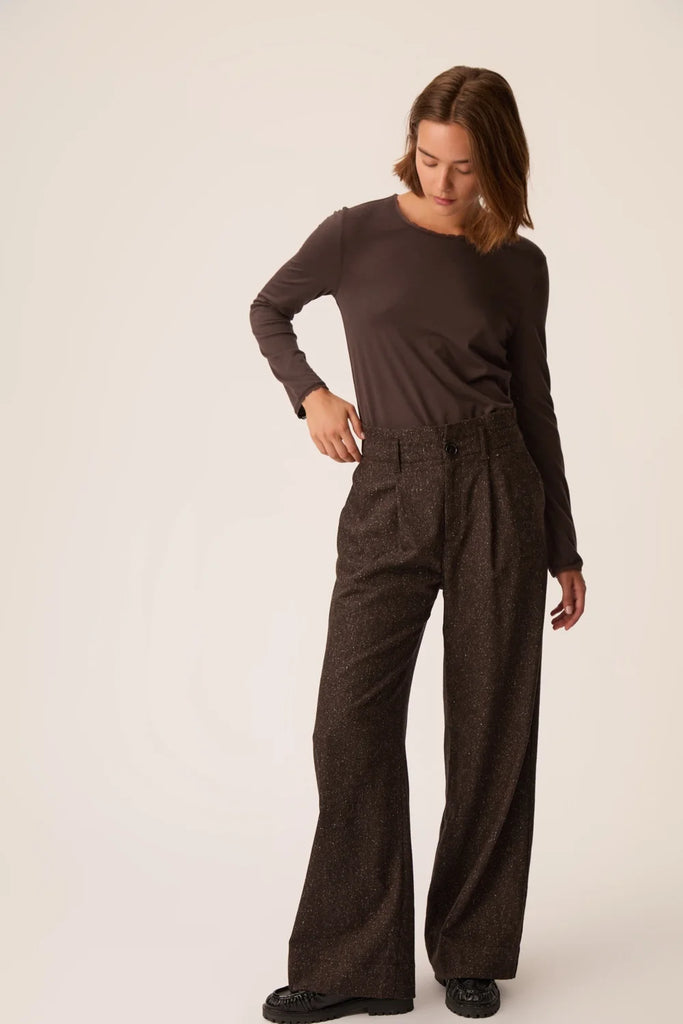 Pantaloni Des Petits Hauts cioccolato sale e pepe