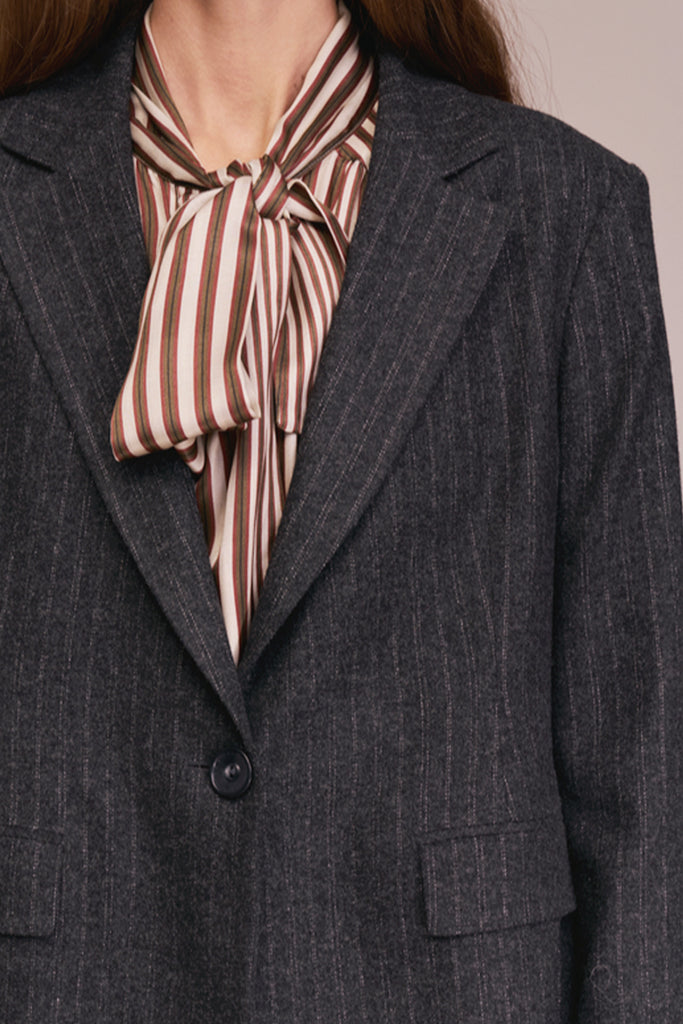 Blazer Diega antracite melange gessato argento