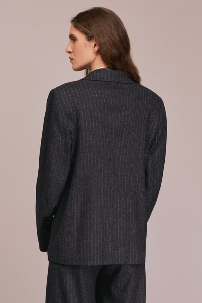 Blazer Diega antracite melange gessato argento