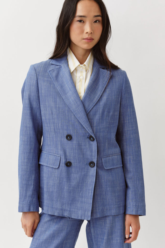 Blazer Diega azzurro melange doppiopetto