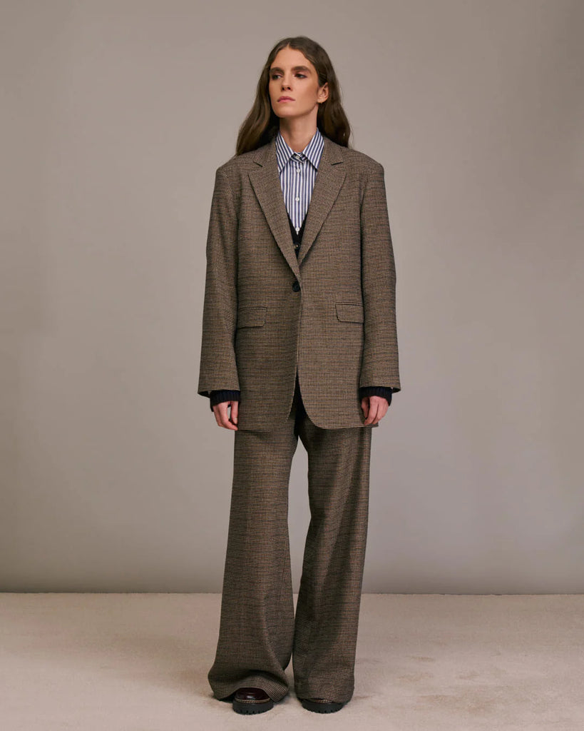 Blazer Diega pied depoule caffe cioccolato e lurex