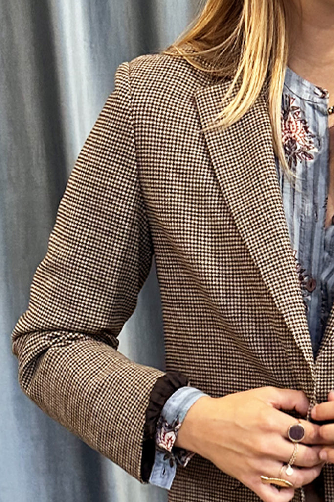 Blazer Diega pied depoule caffe cioccolato e lurex