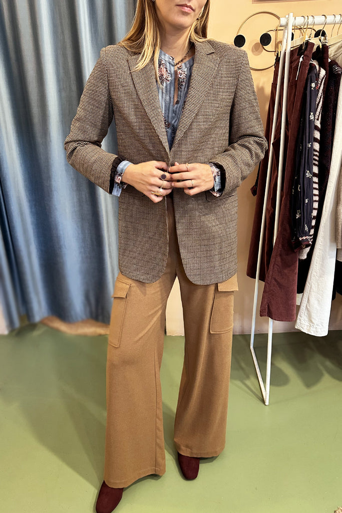 Blazer Diega pied depoule caffe cioccolato e lurex