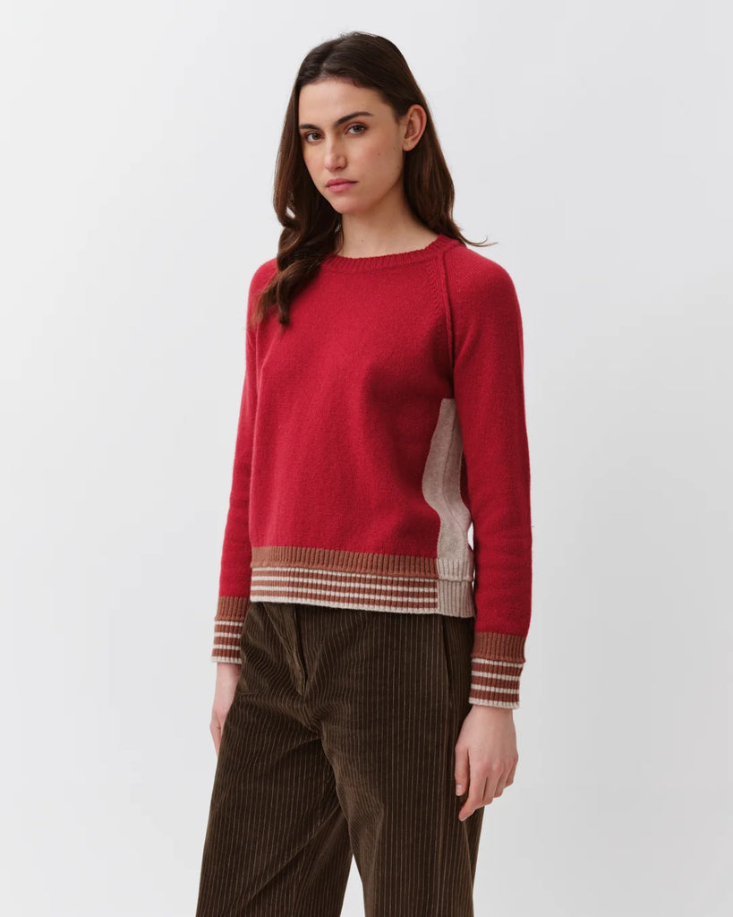 Maglione Diega rosso e beige