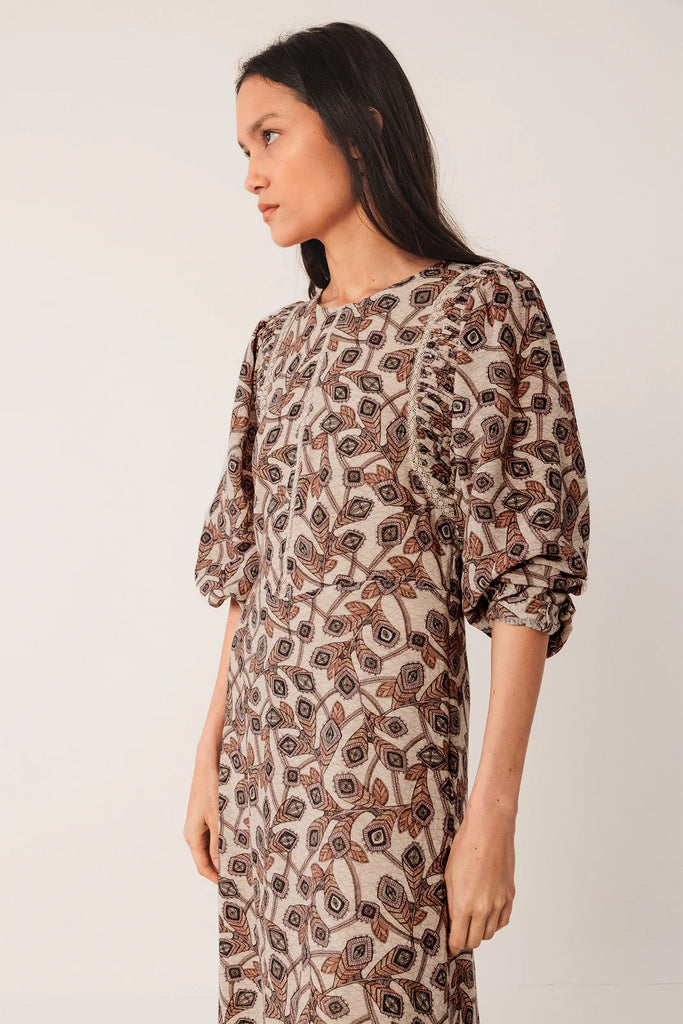 Abito Indi and Cold panna fantsia art decò