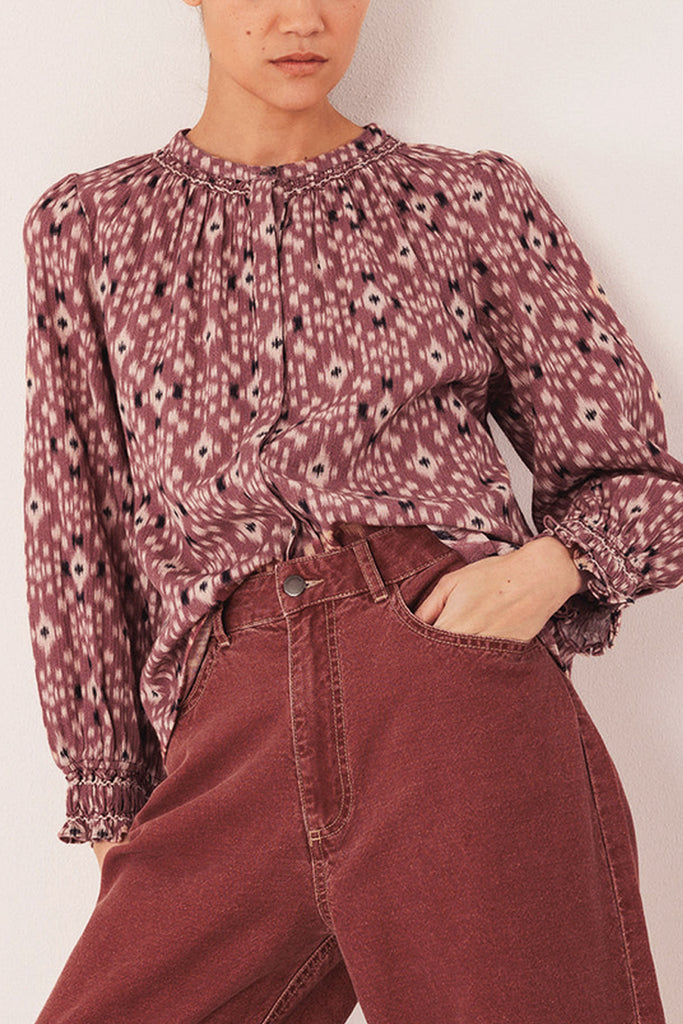 Camicia Indi and Cold malva motivi tie-dye