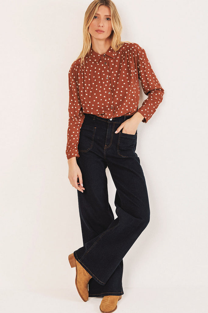 Camicia Indi and Cold ruggine pois panna