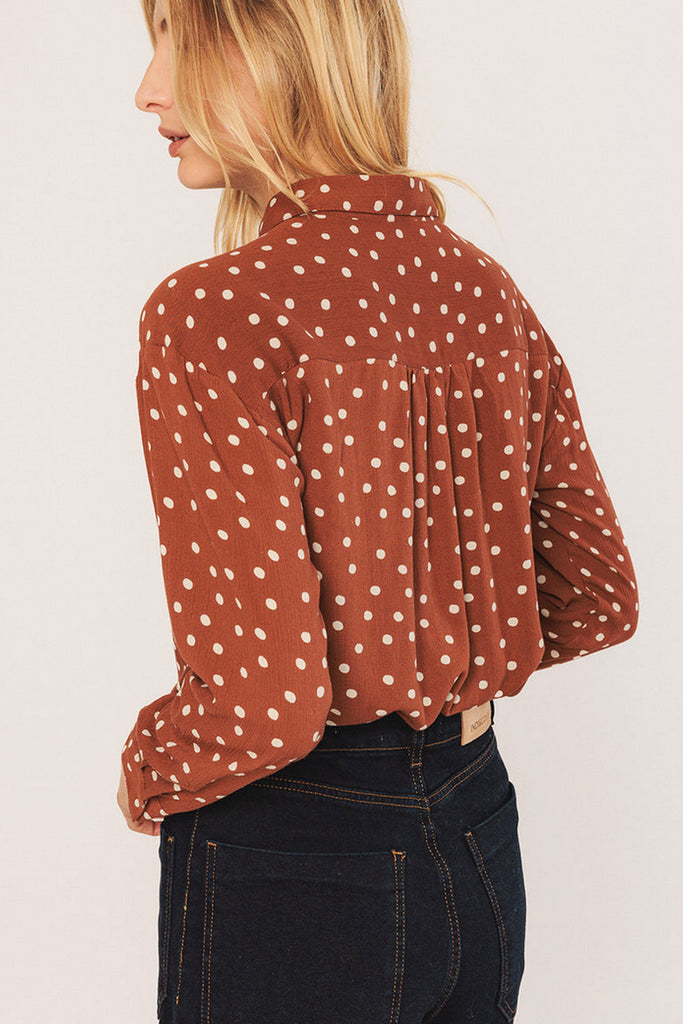 Camicia Indi and Cold ruggine pois panna