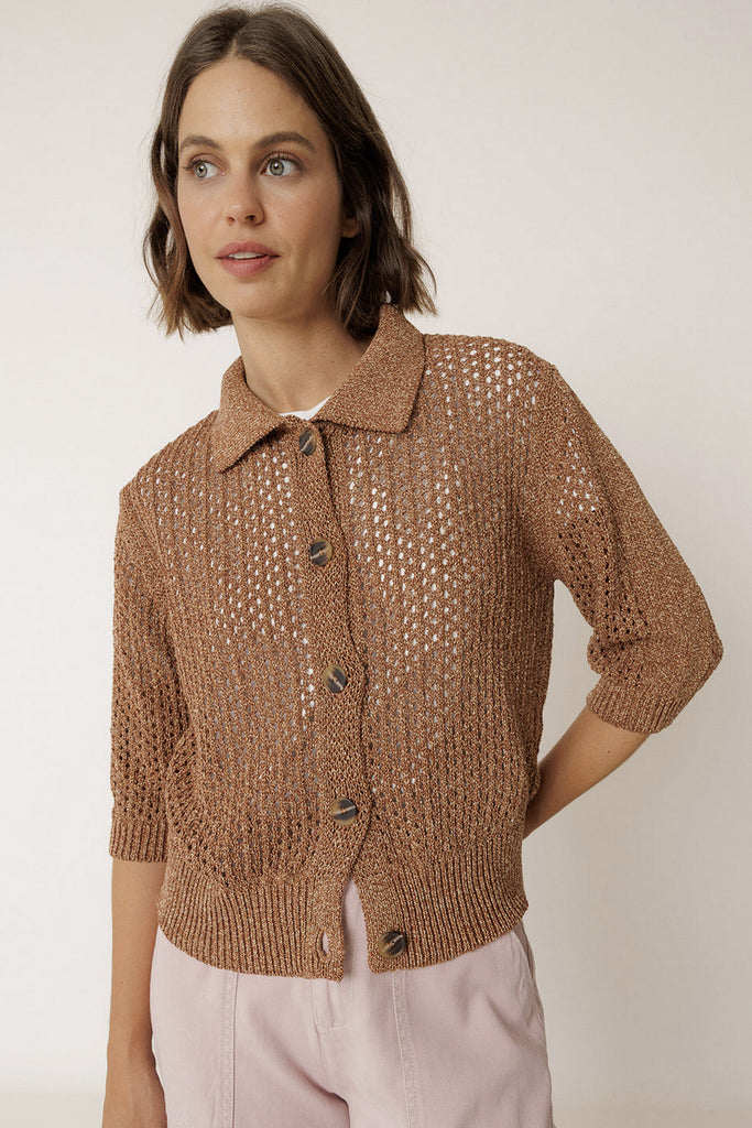 Maglia Indi And Cold polo cognac melange