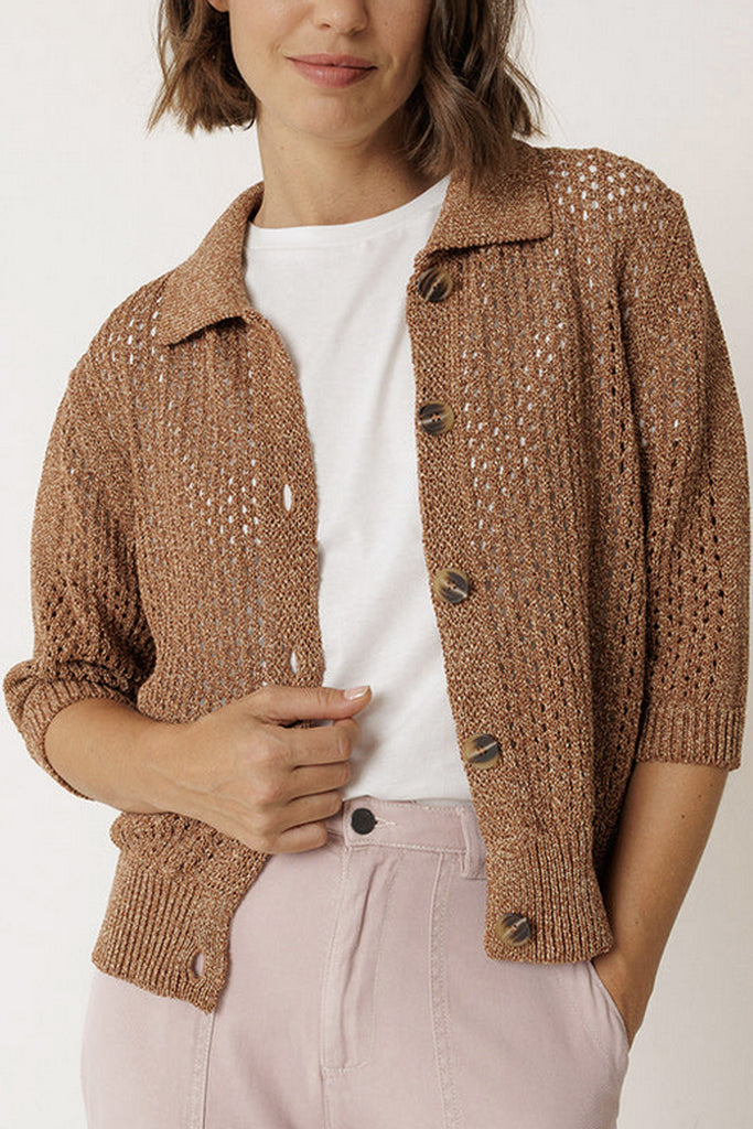 Maglia Indi And Cold polo cognac melange