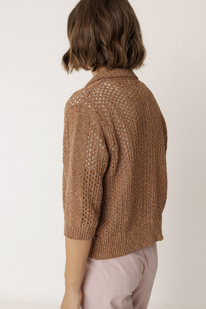 Maglia Indi And Cold polo cognac melange