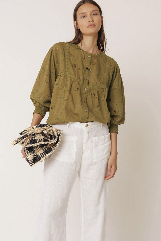 Camicia Indi and Cold sangallo oliva