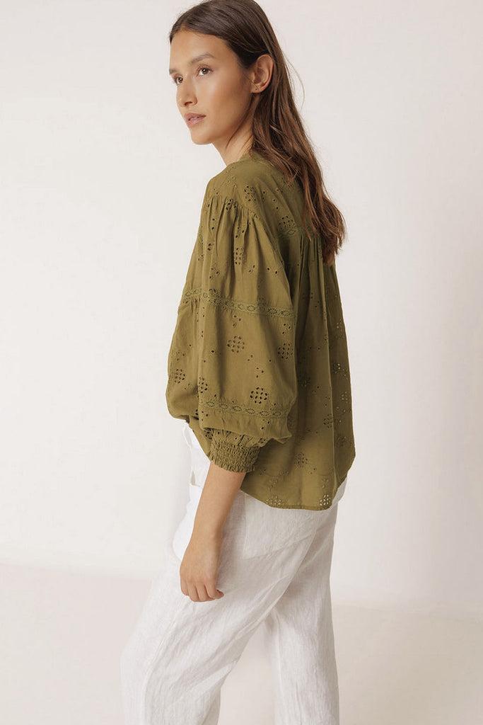 Camicia Indi and Cold sangallo oliva