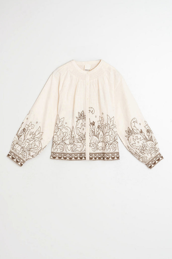 Camicia Indi and Cold ricami cioccolato