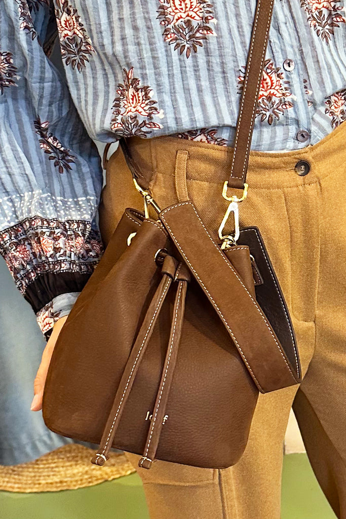 Borsa IOEF secchiello nabuk cioccolato