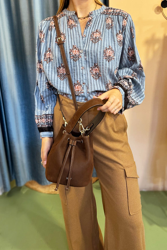 Borsa IOEF secchiello nabuk cioccolato