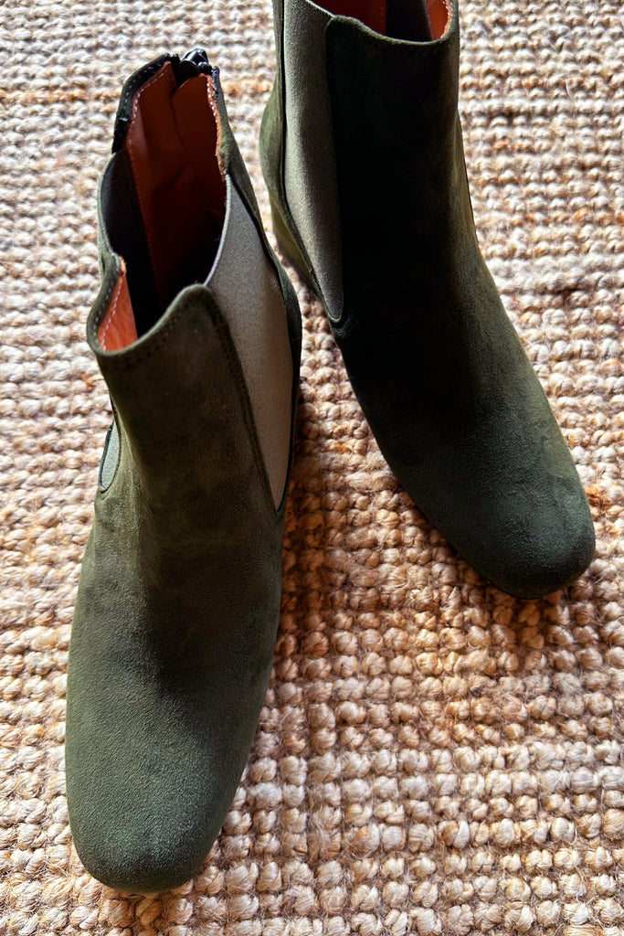 Stivaletti La Belle Shoes camoscio verde bosco