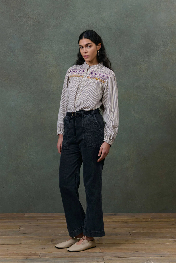 Camicia Louise Misha groffata con ricami