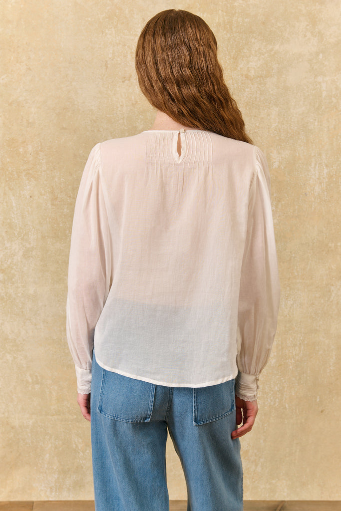 Camicia Louise Misha panna ricami