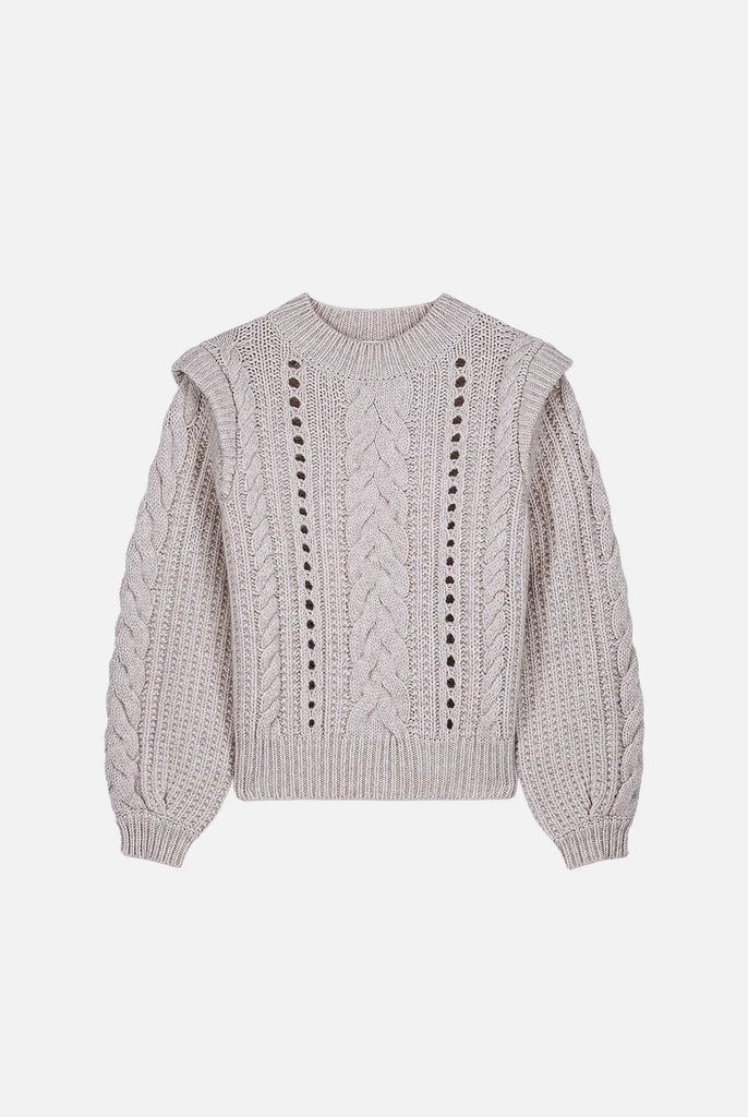 Maglione Louise Misha color panna a trecce