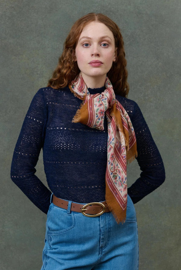 Sciarpa Louise Misha panna fiori autunnali