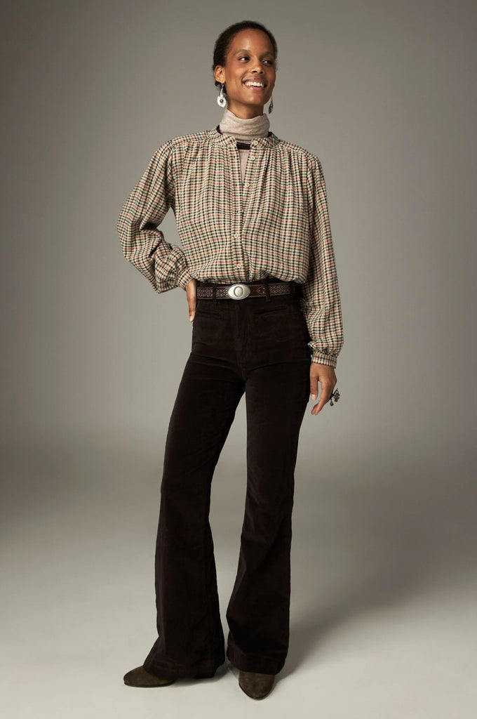 Camicia Maison Hotel check panna verde e melograno