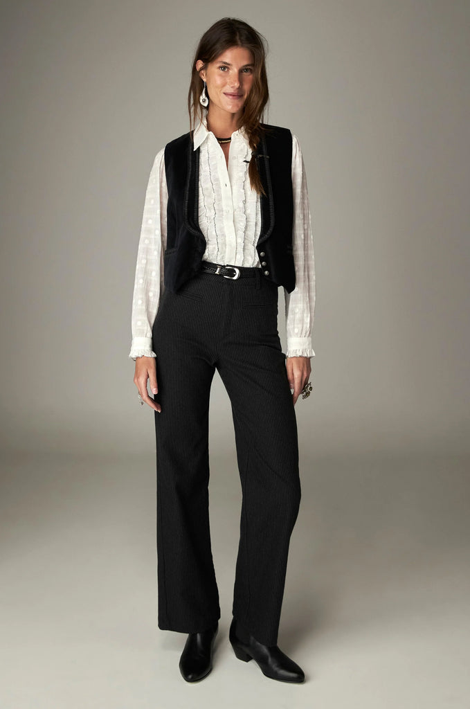 Gilet Maison Hotel velluto nero con ricami