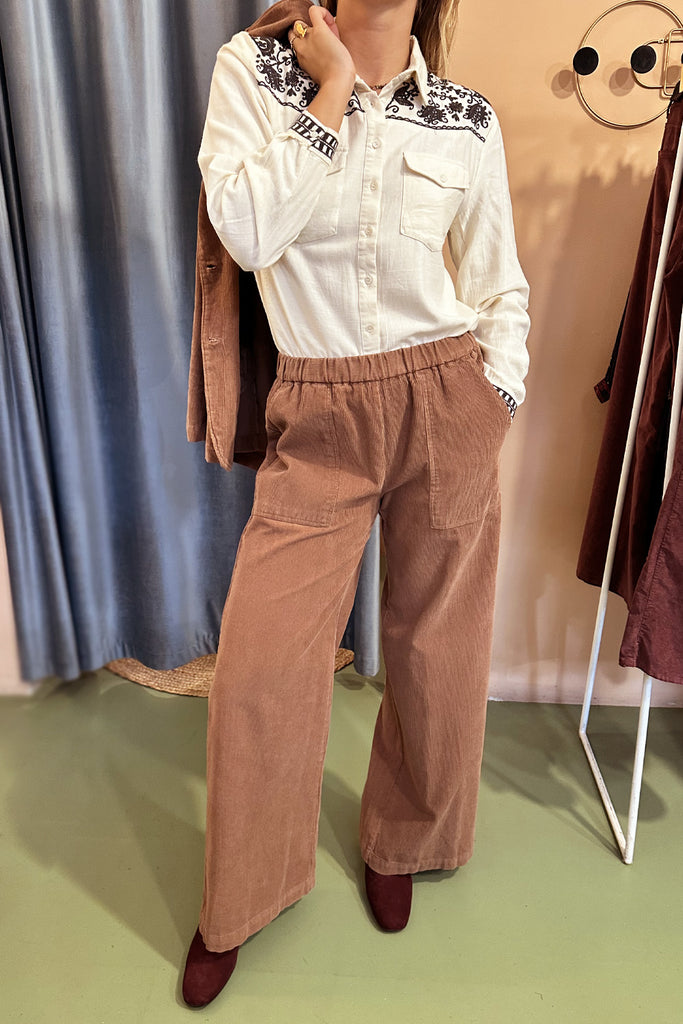 Camicia Maison Hotel burro ricami army