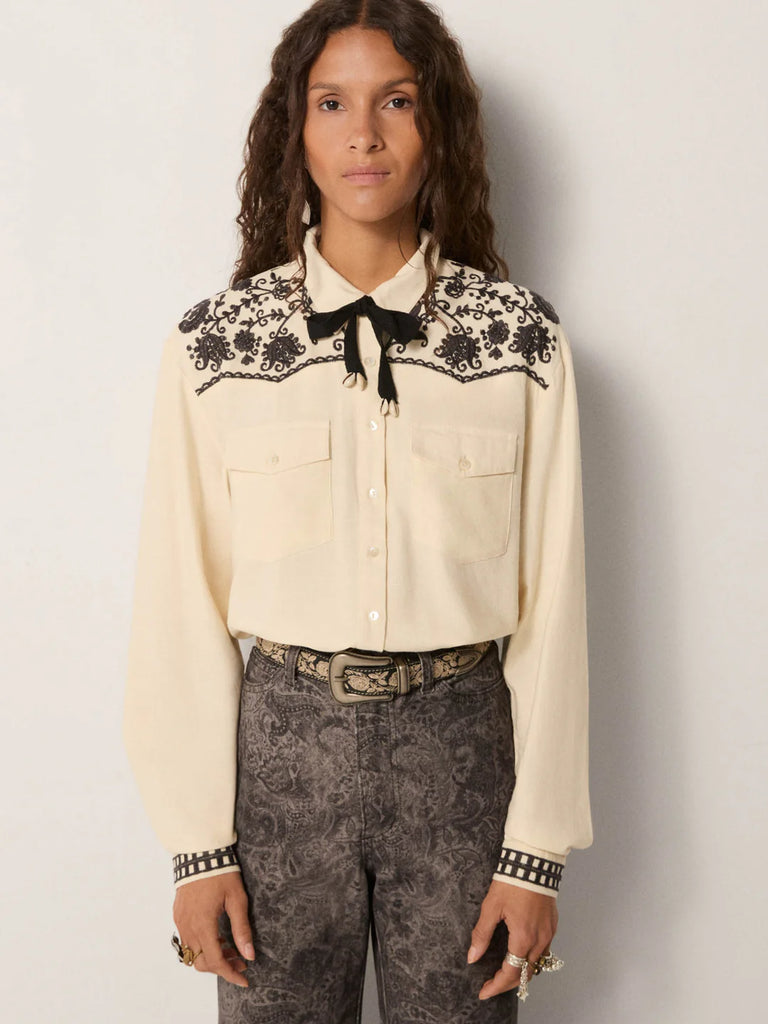 Camicia Maison Hotel burro ricami army