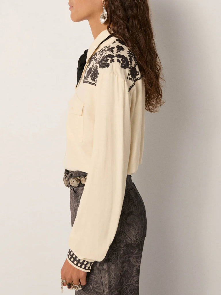 Camicia Maison Hotel burro ricami army