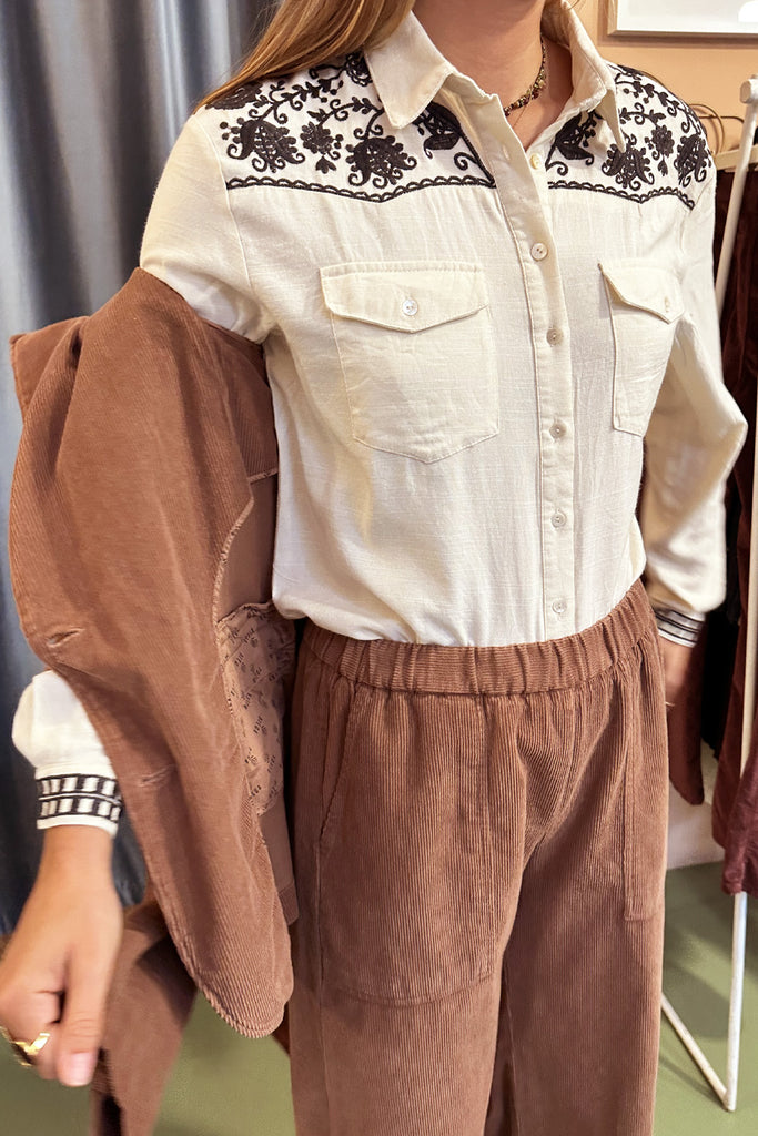 Camicia Maison Hotel burro ricami army