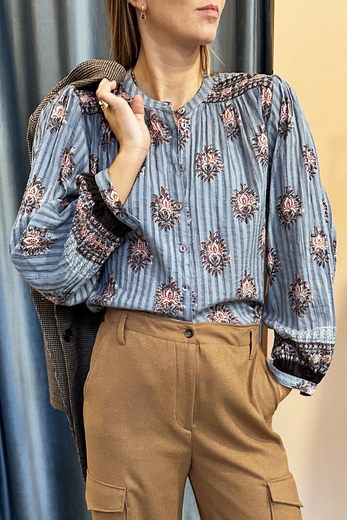 Camicia Maison Hotel carta da zucchero righe e fiori