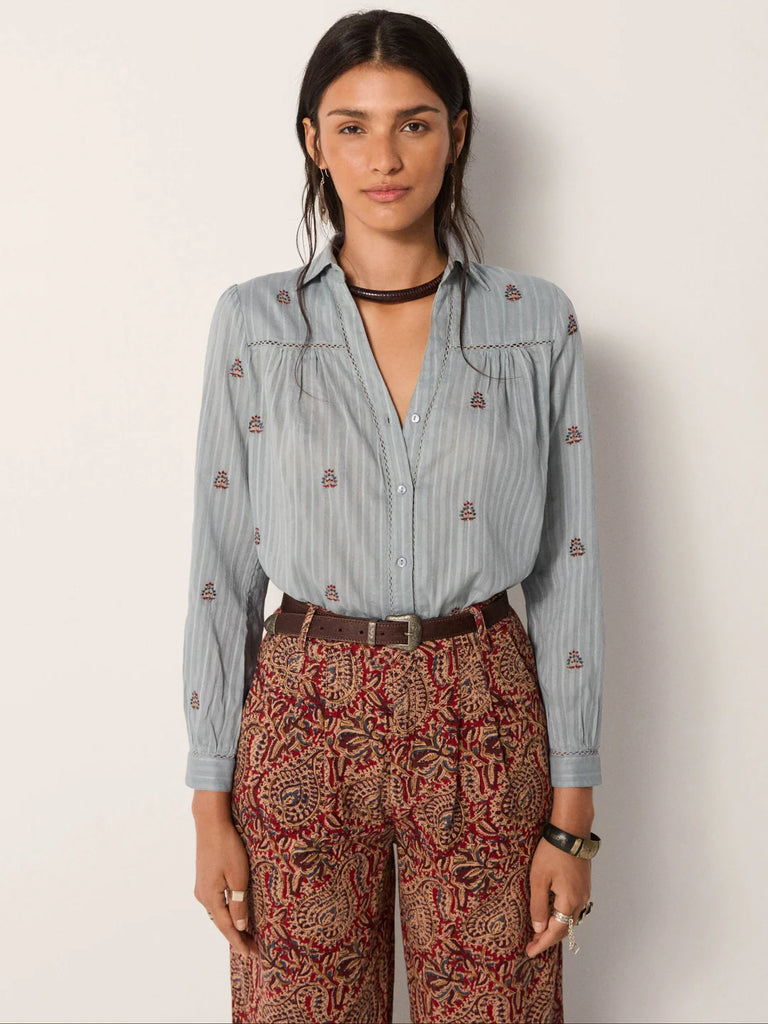 Camicia Maison Hotel carta da zucchero con ricami