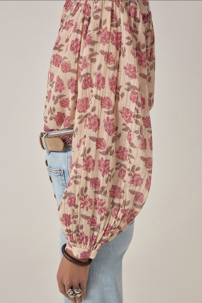 Camicia Maison Hotel fiori rosa blush