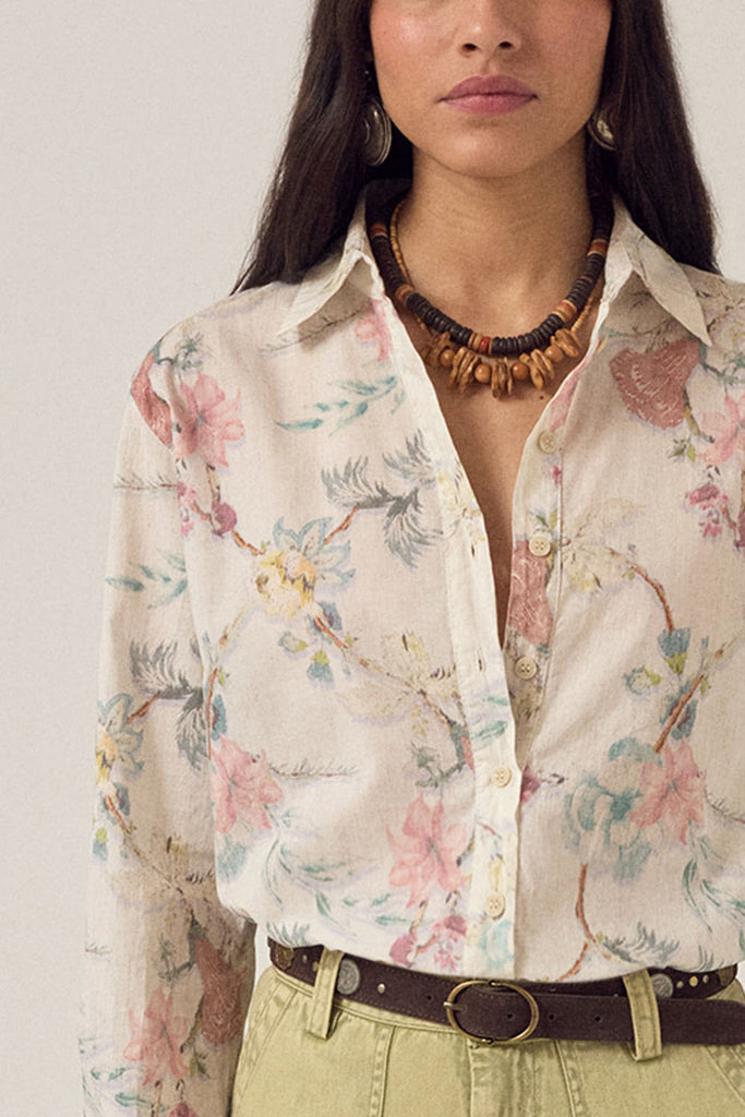 Camicia Maison Hotel panna fiori pastello