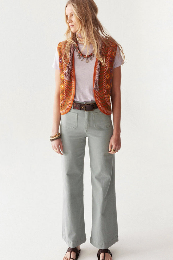 Gilet Maison Hotel zucca con ricami