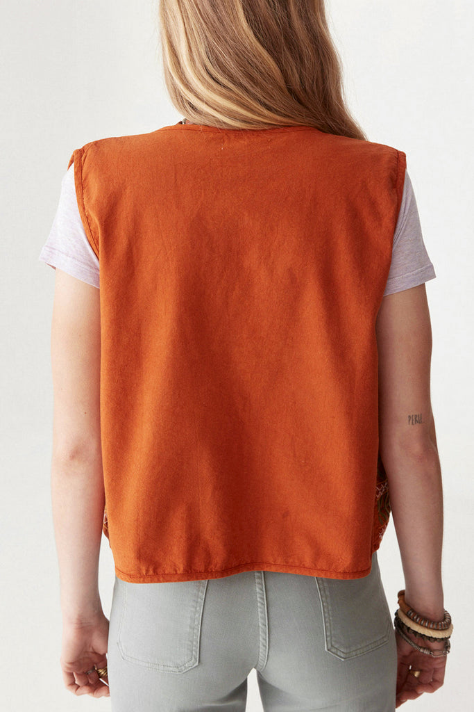 Gilet Maison Hotel zucca con ricami