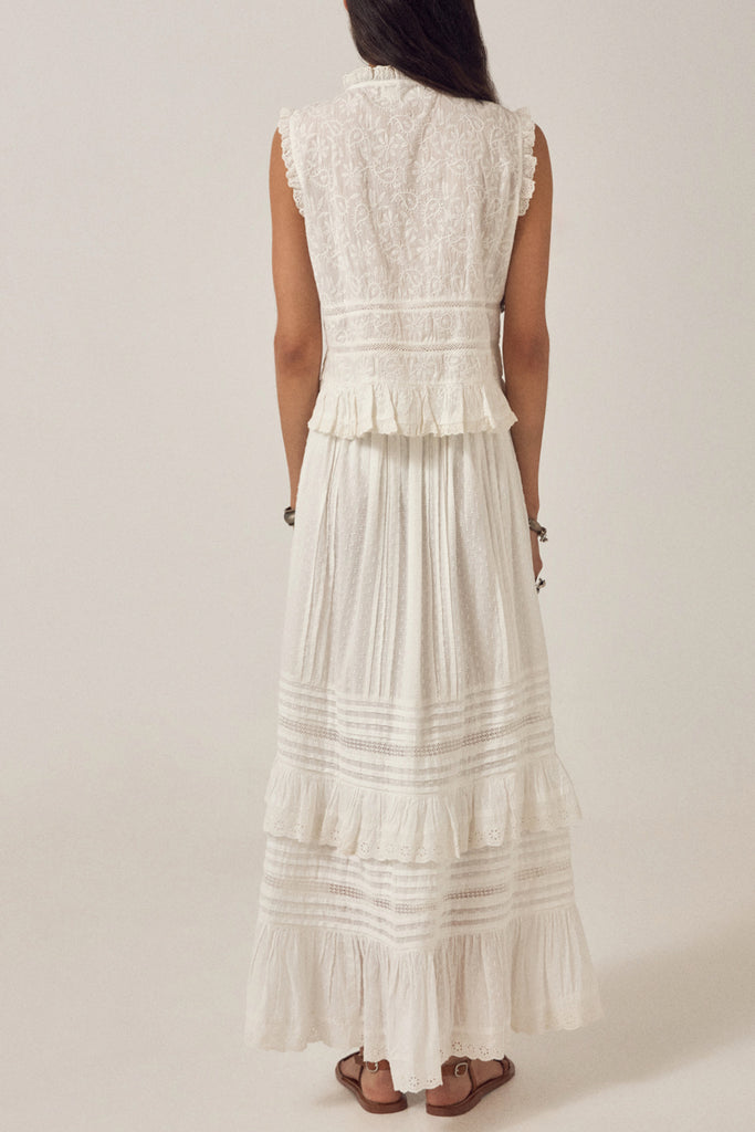 Gonna maison Hotel bianca ricami e balze