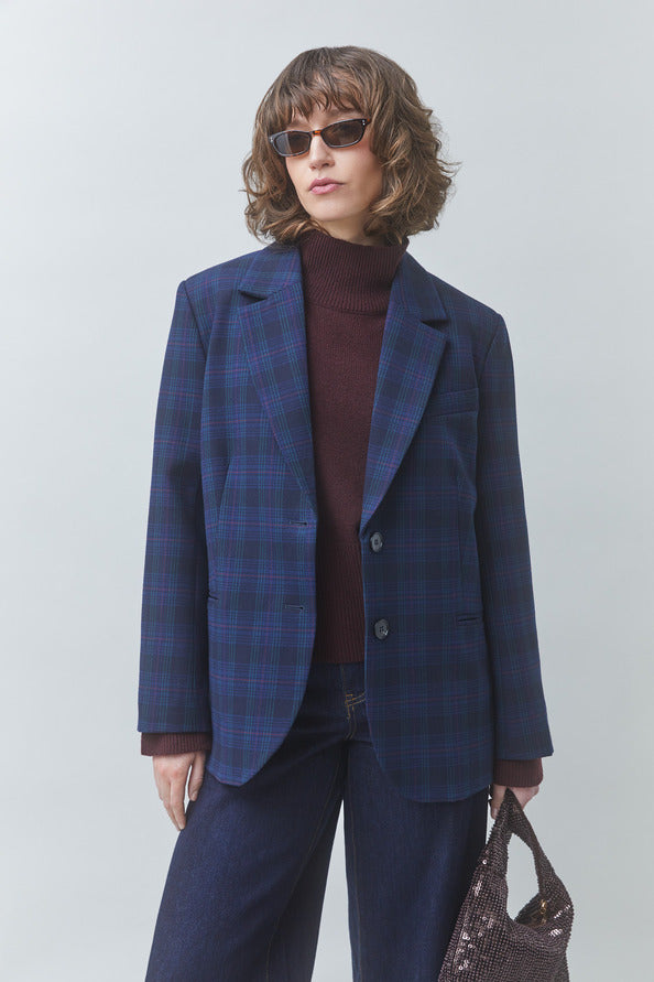 Blazer Suncoo principe di Galles bluette