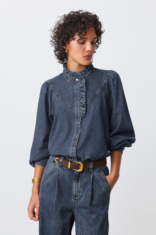 Camicia Suncoo denim con frill