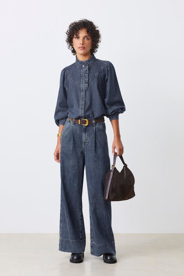 Camicia Suncoo denim con frill