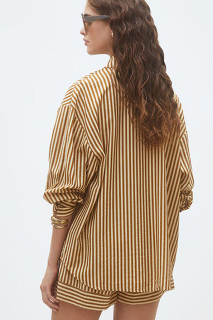 Camicia Suncoo righe panna e senape