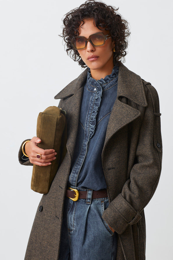 Cappotto Suncoo con mantellina caffè