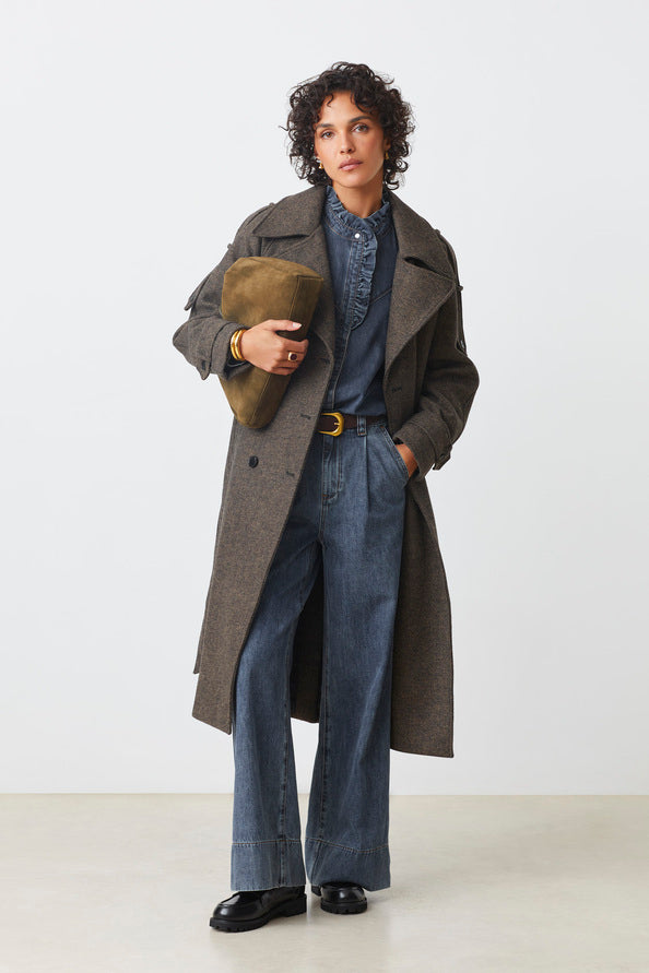 Cappotto Suncoo con mantellina caffè