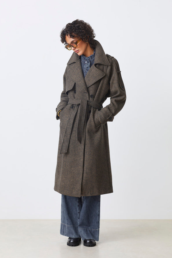 Cappotto Suncoo con mantellina caffè